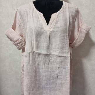 Mix by Heart Linnetopp med v-hals, ljusrosa -50%