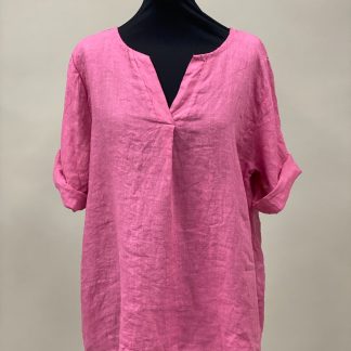 Mix by Heart Linnetopp med v-hals, hallon -50%